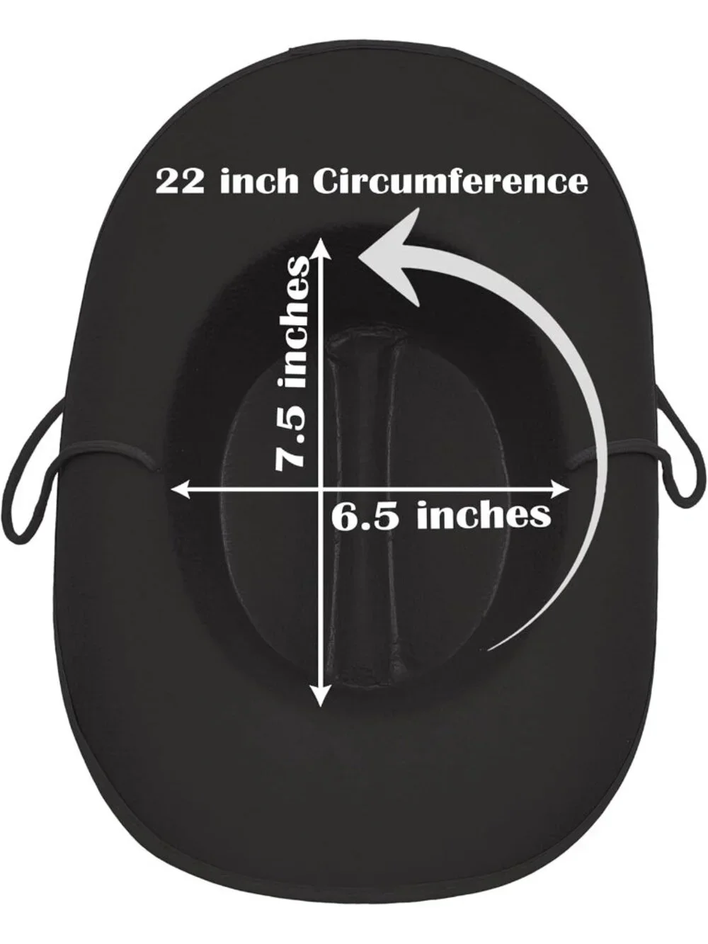 Kids Black Fabric Felt Costume Strap Western Cowboy Hat 22 Circumference